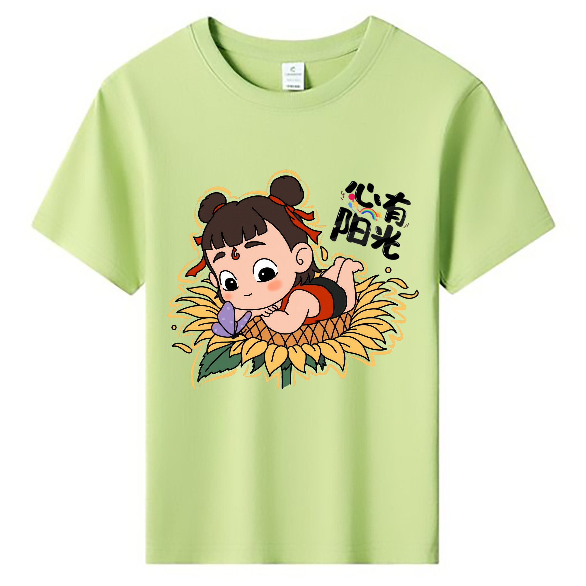 （画像用） Ne Zha 2 ナタ 魔童の大暴れ 綿100％キッズTシャツ（フロントプリント）